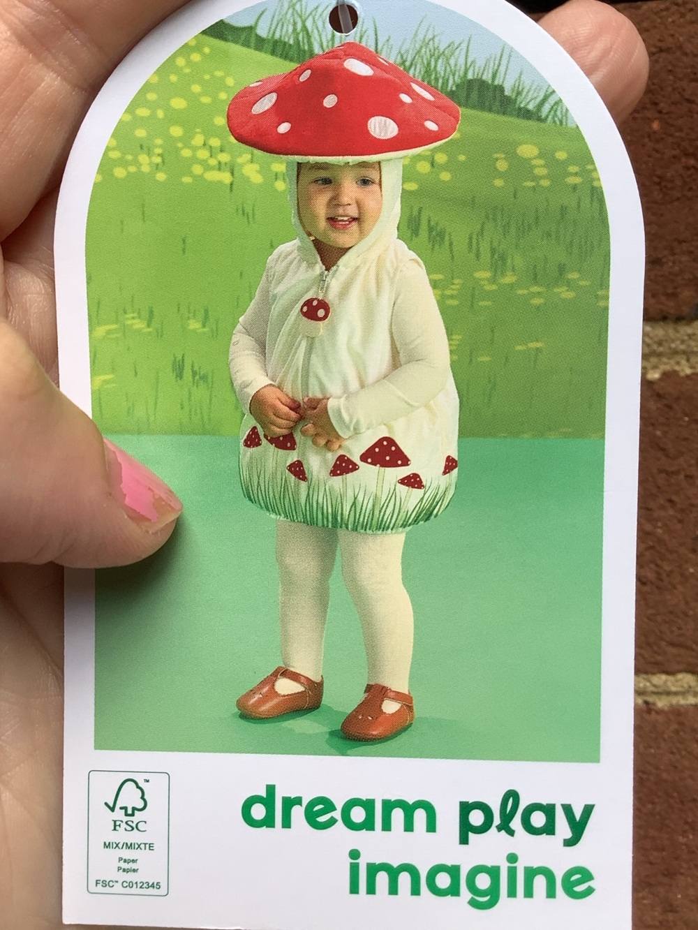 Brand New Dream Play Imagine Mushroom Costume Baby 6-9 12 18 Month Fairy Garden